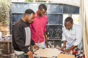 Good Kenyan trainees during a box-making session