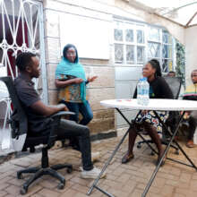 Image 5: Trainees practicing interview etiquette