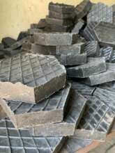 Recycled plastic paving slabs