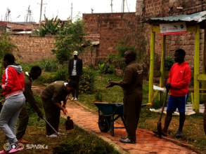 Youth Group creating a riverside community park