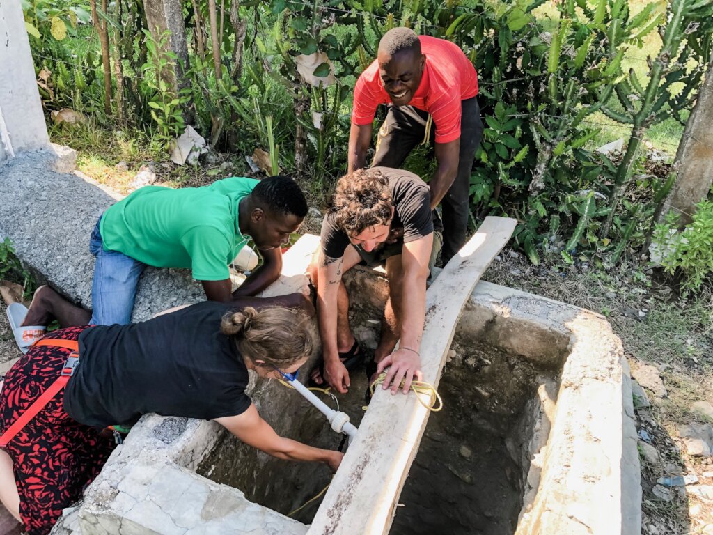 Venel, Chelo, Conner, and Sara in Haiti
