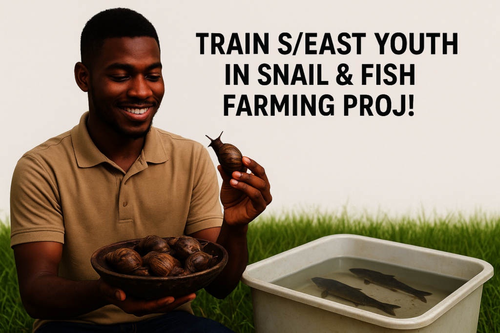 Train S/East Youth in Snail & Fish Farming Projec!
