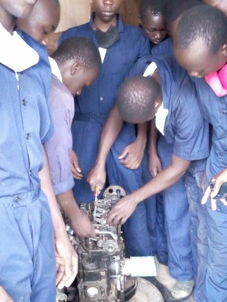Bosco students learning mechanics