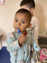 Learning to brush teeth