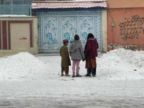 Children waiting for their mother-finishing work