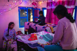 Christmas morning in the Nursery. Stockings time!