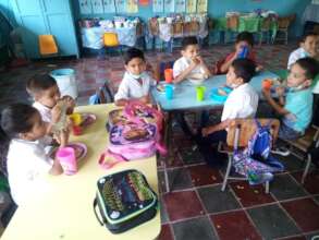 The children are very happy.