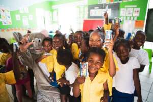 Happy kids with their Nkosi Bars!