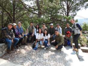 Reforestation volunteers and birdwatchers