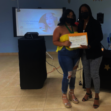 One of our young at the symbolic graduation