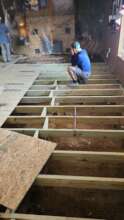 Floors being repaired after flooding