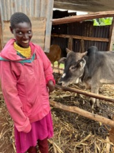 Mary with her cow