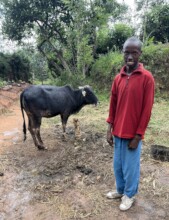 School-leaver Erik at home with his cow
