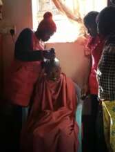 Practising barbering skills