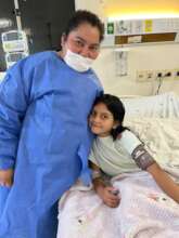 Little Lucia recovering after surgery
