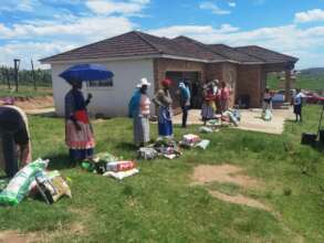 More residents with their food parcels