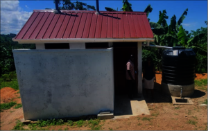 The toilet block nears completion