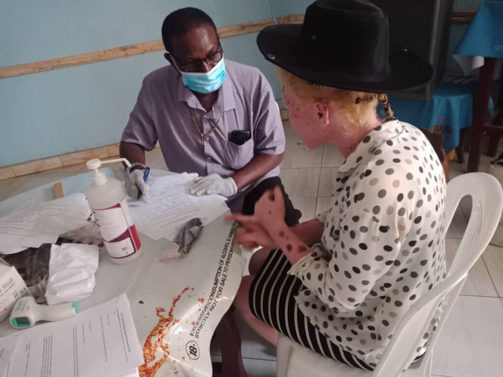Skin clinic consulation at Nakivale.