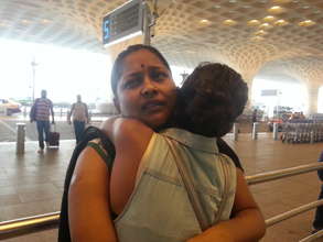 Teary Goodbyes at the Airport (Sheetal's Mom)