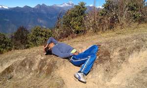 Tired from trekking!