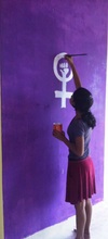 Aparna painting the symbol of female empowerment