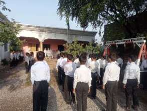 Students during the Morning Assembly