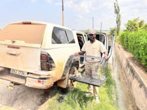 ZPP's Cosmas Mumba with a rescued monkey