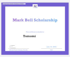 Certificate to first recipient. Last name masked.