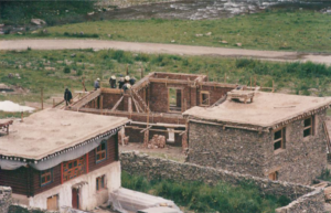putting up the building