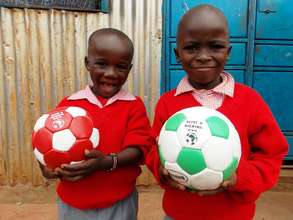 Receiving donation of balls