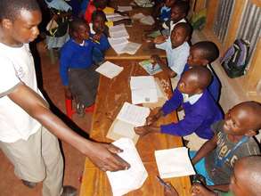 After-school teacher and students