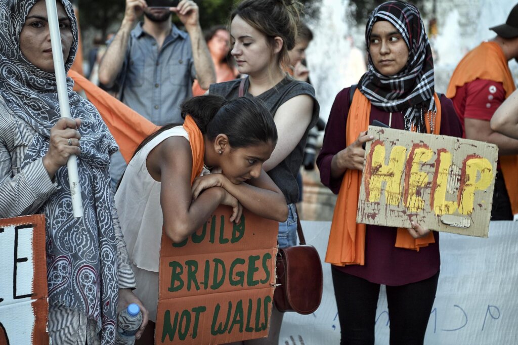 Refugee girls protest GBV