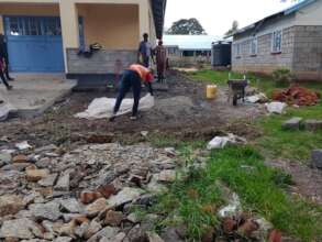 Ongoing construction of the pavement