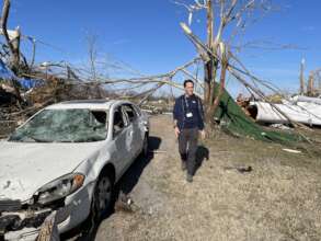 The tornadoes left a path of destruction