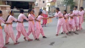 Girls playing games