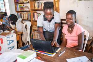 Computer and internet training in the library.
