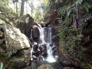 Waterfall bordering private land currently on sale