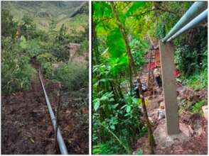 Water pipe over rough terrain