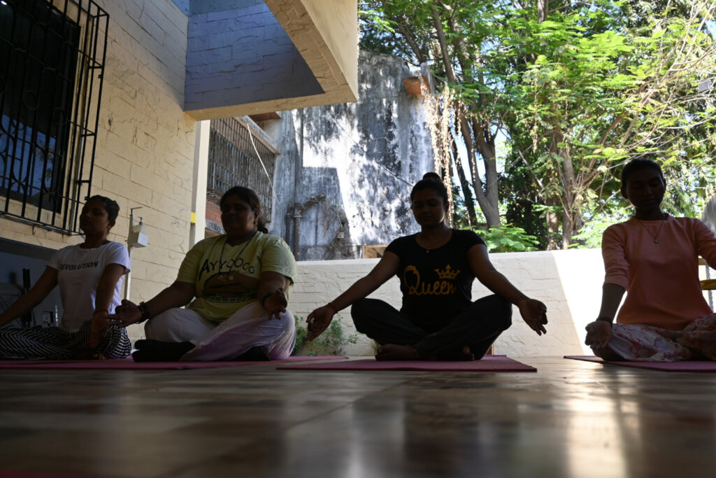 Yoga sessions at Udaan home shelter