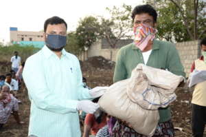 sponsoring groceries kit to poor dailywage earner