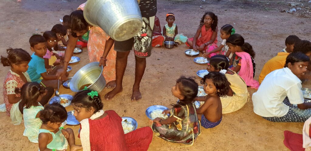 Meal to underprivilege and orphan  tribal children