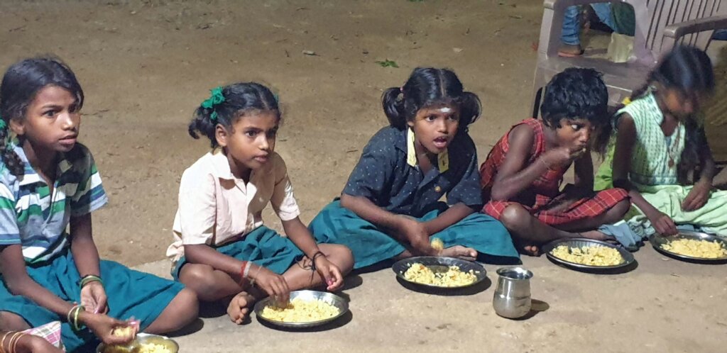 Meal to underprivilege and orphan  tribal children