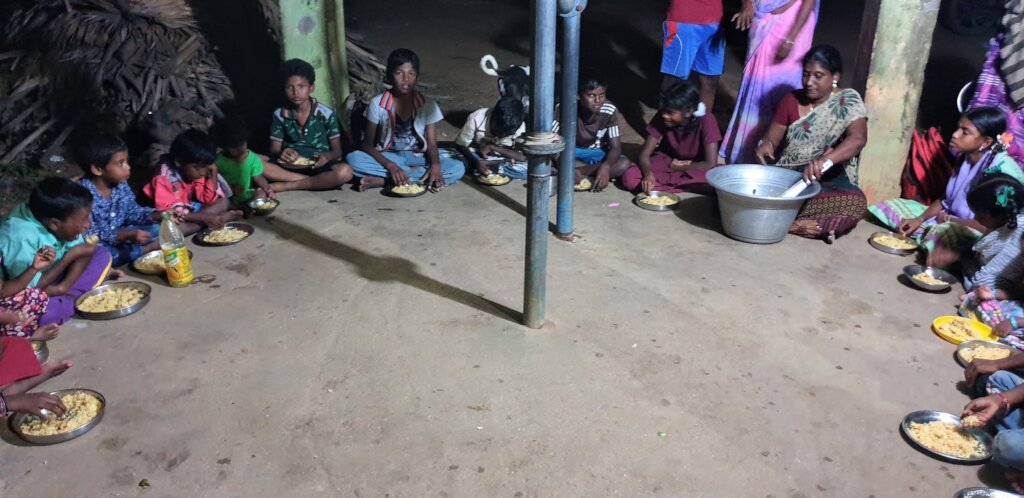 Meal to underprivilege and orphan  tribal children