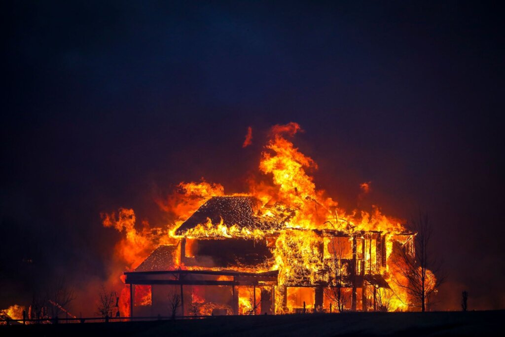 Home Burning in Louisville, CO