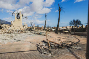 Damage to homes in Lahaina