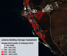 Map: scale of damage in Lahaina