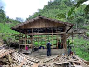 A rearing house under construction