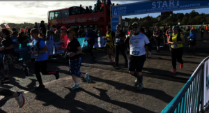 Roger at the starting line of the marathon