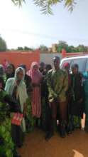 Students arriving for year-end celebration