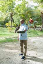 Mr. Abdulla Shahid and Leo the avian ambassador